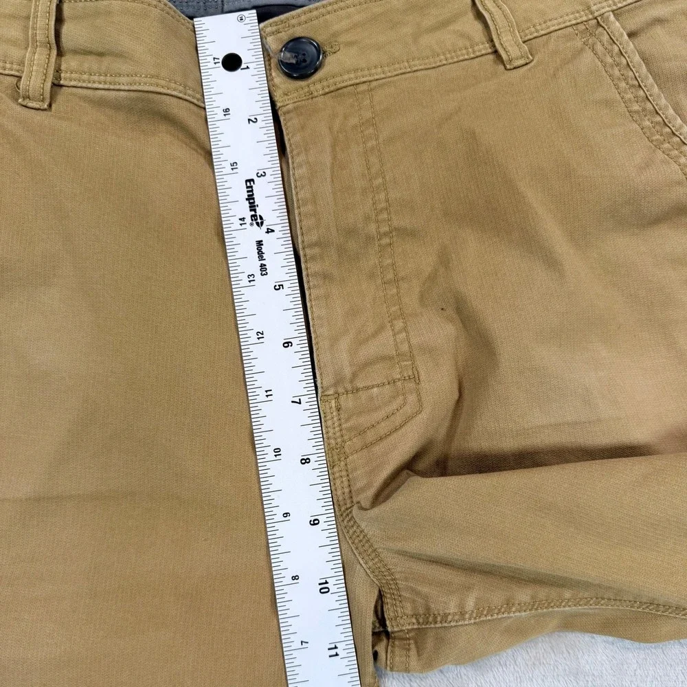 PrAna Mens Chino Organic Cotton Pants Straight Fit Stretch Cotton Tan 32x31